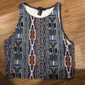 Tribal Print Crop Top